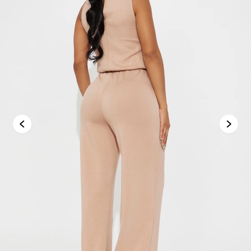 Fashion Nova Tan Jumpsuit never been worn.
